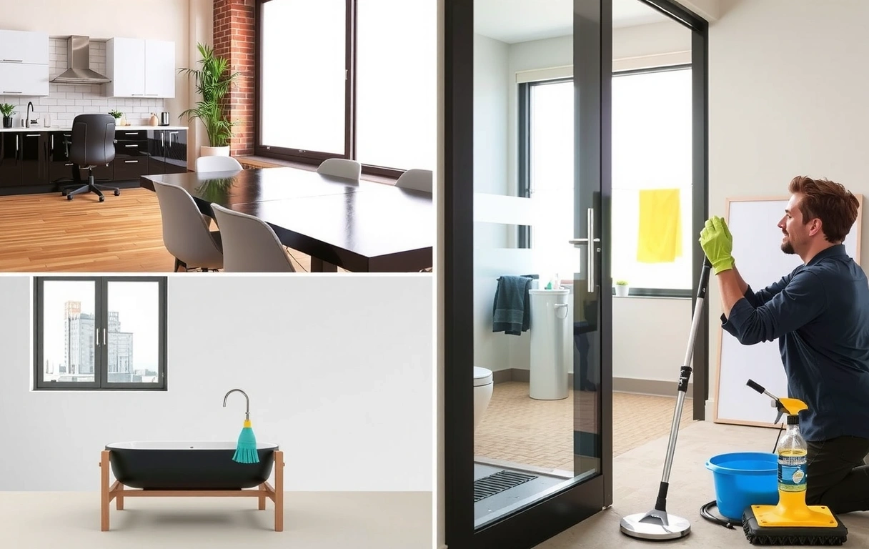 Diverse cleaning services and happy customers