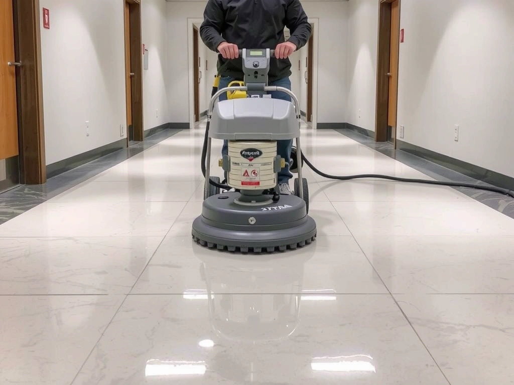 Floor polishing in a commercial setting